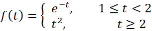 Rewrite the following piecewise function using