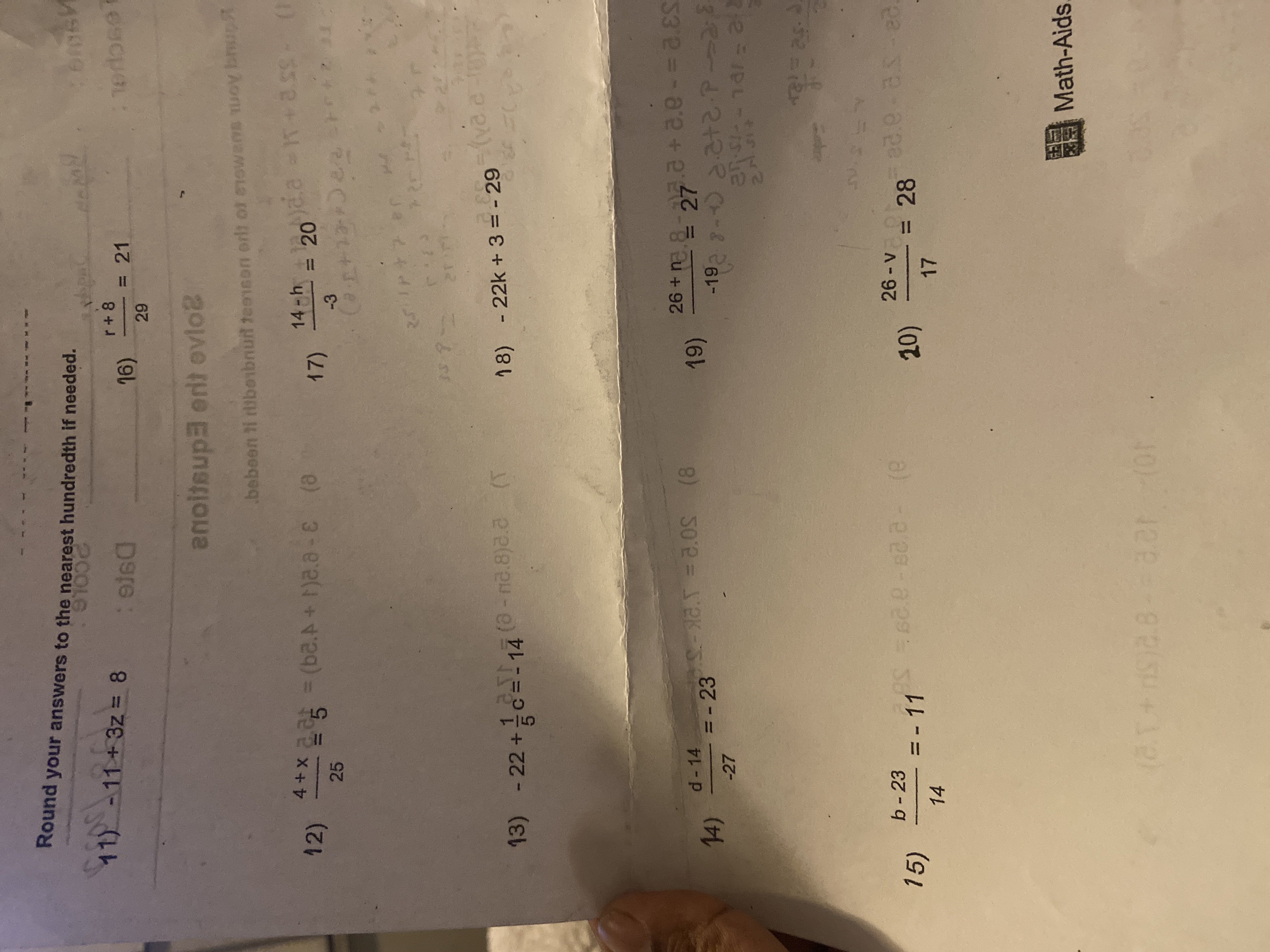 Round your answers to the nearest hundredth if