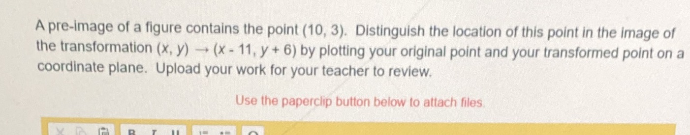 A pre-image of a figure contains the point (10,