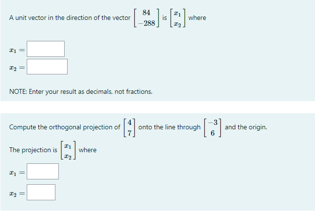 84 A unit vector in the direction of the vector