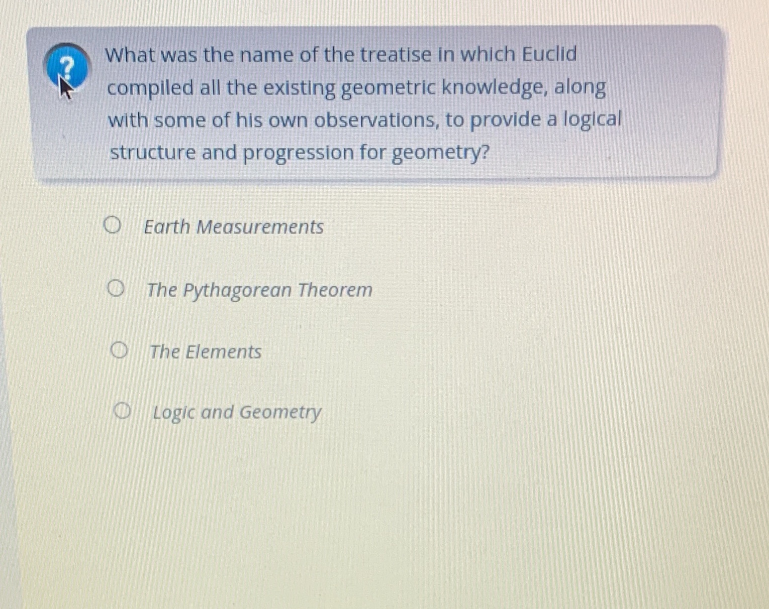 What was the name of the treatise in which Euclid