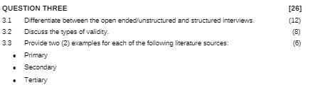 QUESTION THREE [26] 3.1 Differentiate between the