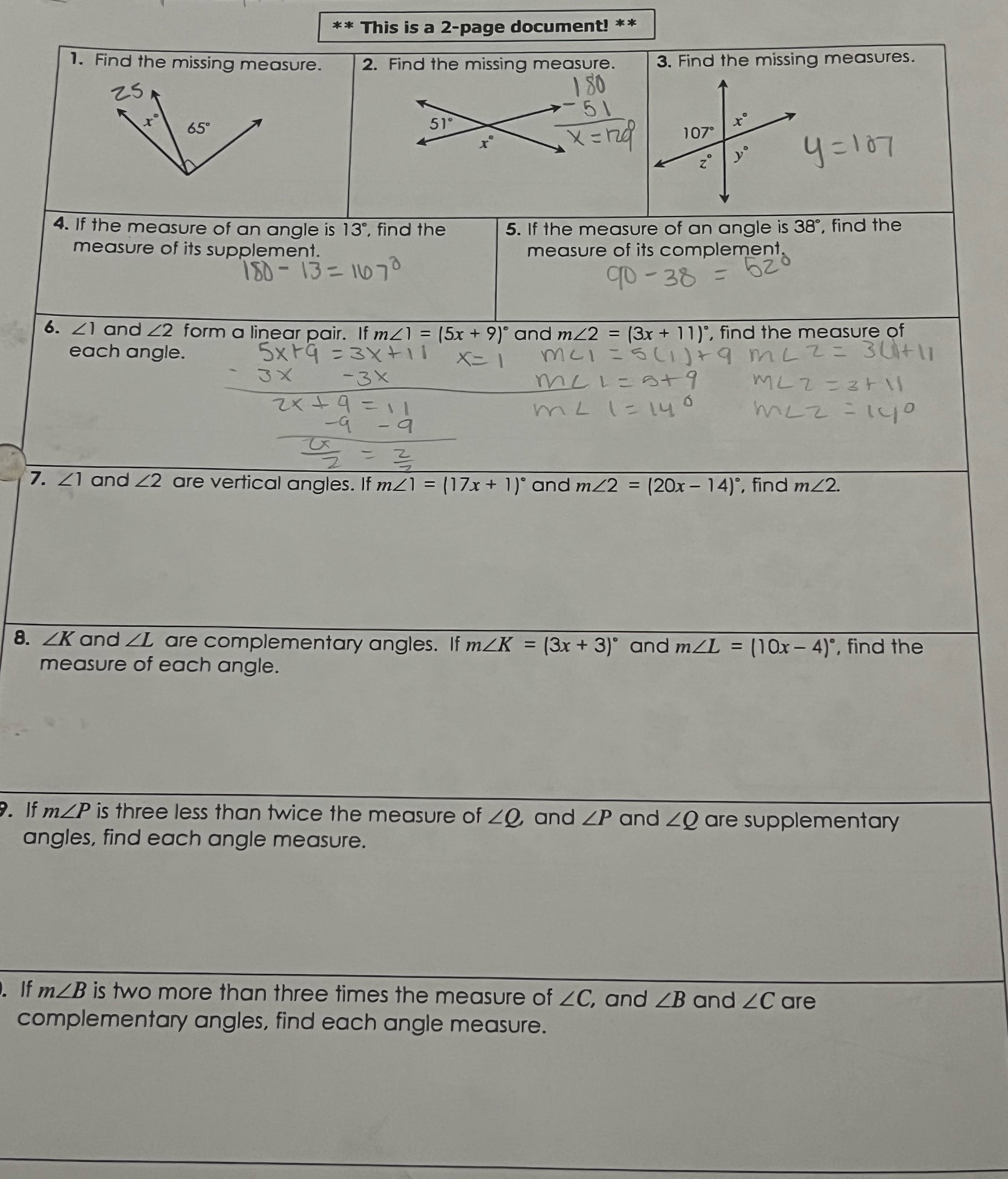 ** This is a 2-page document! * * 1. Find the