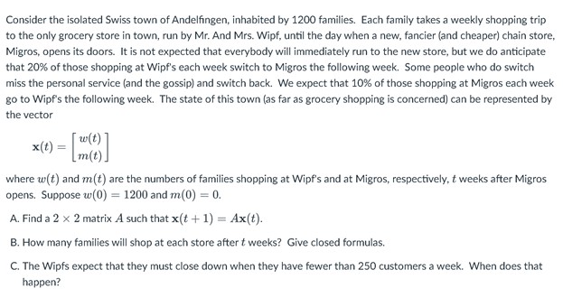 Consider the isolated Swiss town of Andelfingen,