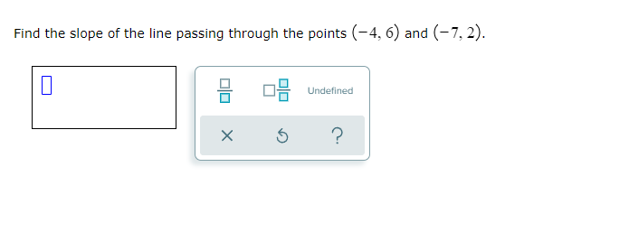 Find the slope of the line passing through the