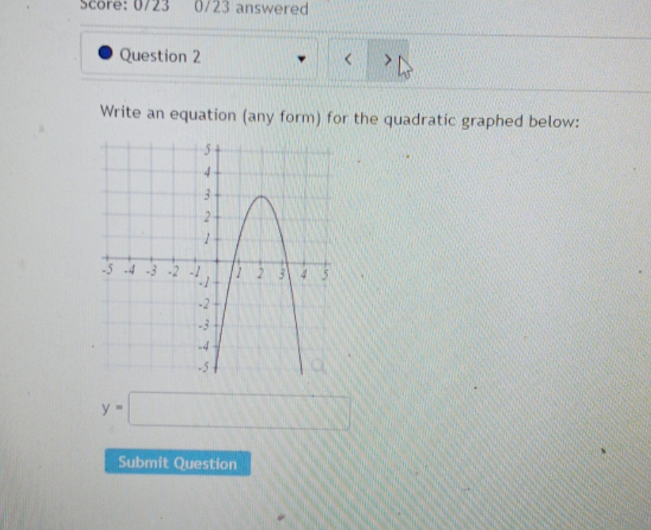 algebra question in pictures Score: 0/23 0/23