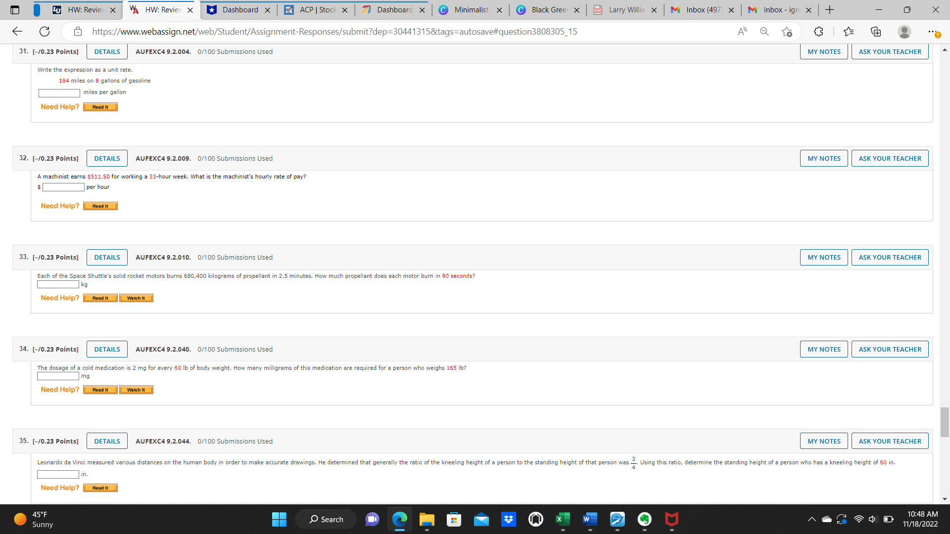 Lu HW: Review X VA HW: Review X Dashboard X ACP |