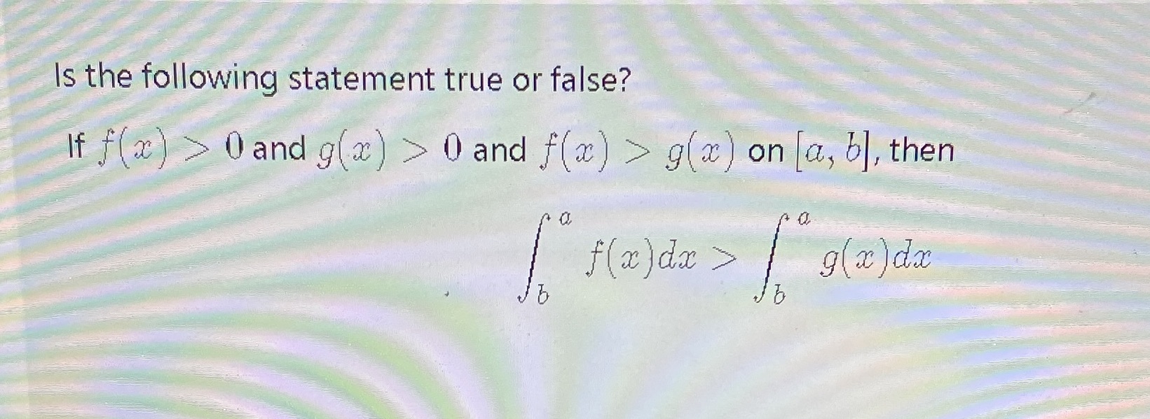 Is the following statement true or false? If f(x)