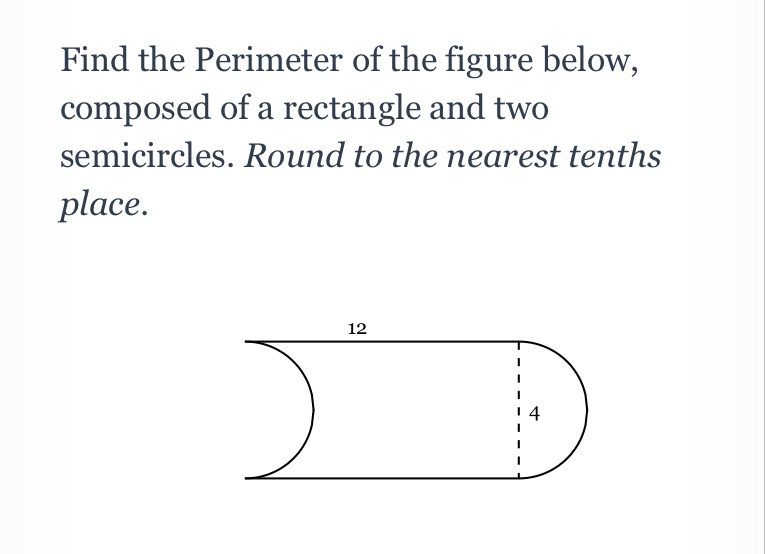 Find the Perimeter of the figure below, composed