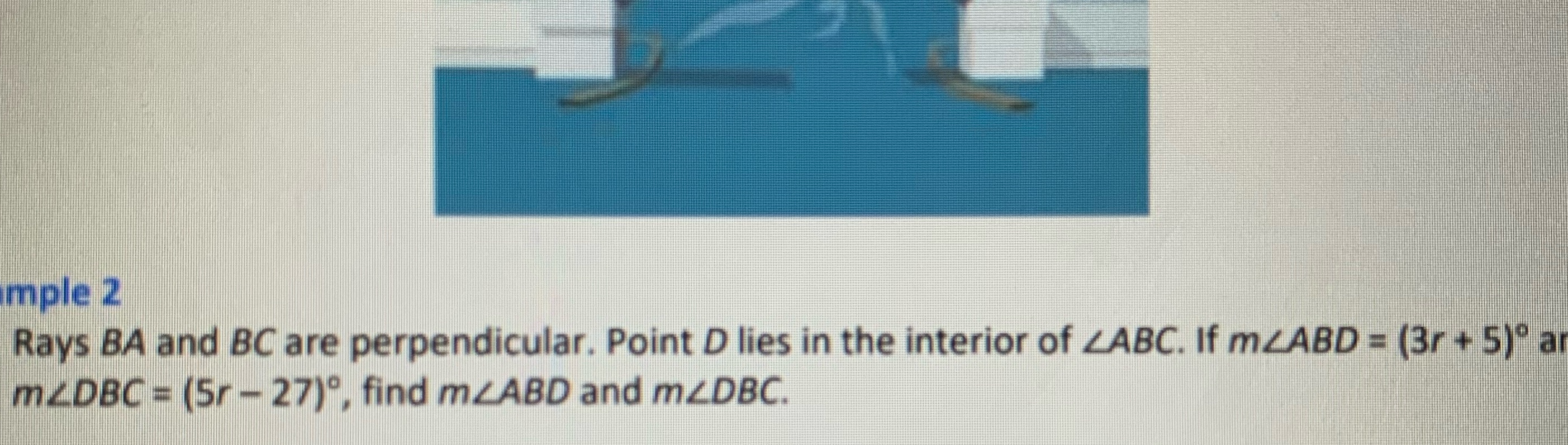 Example 27. Rays BA and BC are perpendicular.