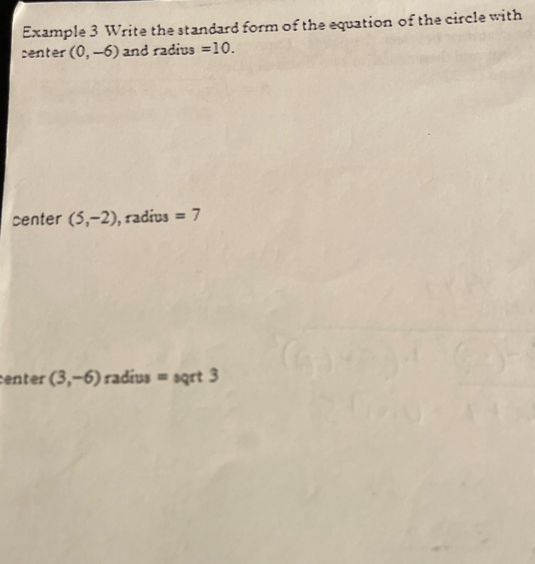 Example 3 Write the standard form of the equation