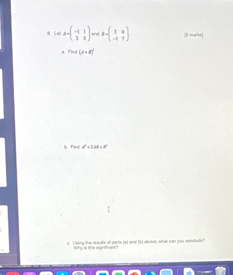 All calculations must be shown to earn for marks.