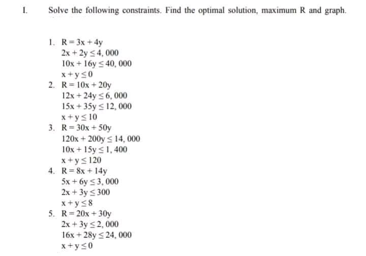 Show the complete solutions. 1. Solve the