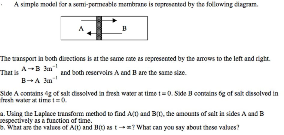 A simple model for a semi-permeable membrane is