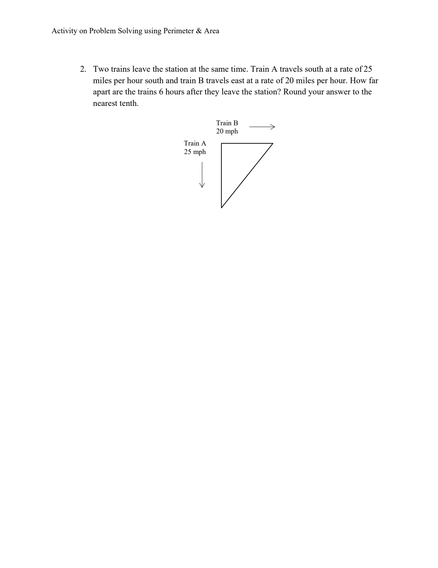 Activity on Problem Solving using Perimeter &