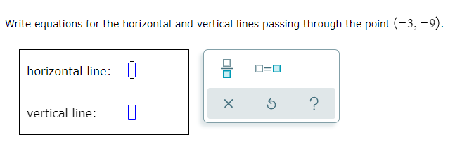Write equations for the horizontal and vertical