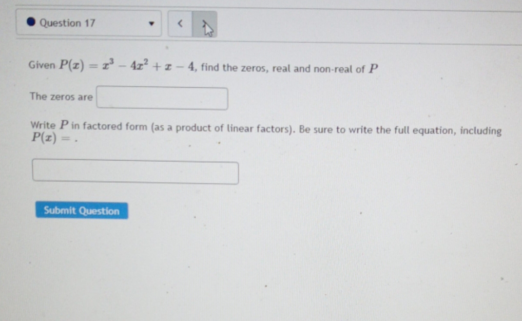 algebra question in pictures . Question 17 <