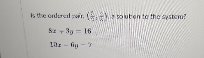 Is the ordered pair, 19/03 a solution to the