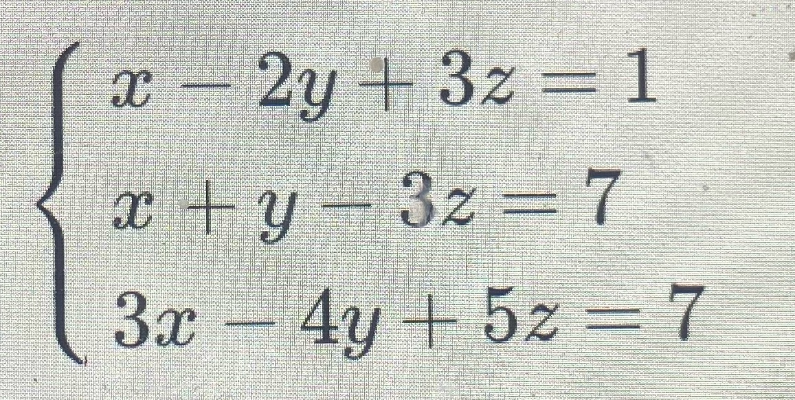 Solving a system of linear equations with three