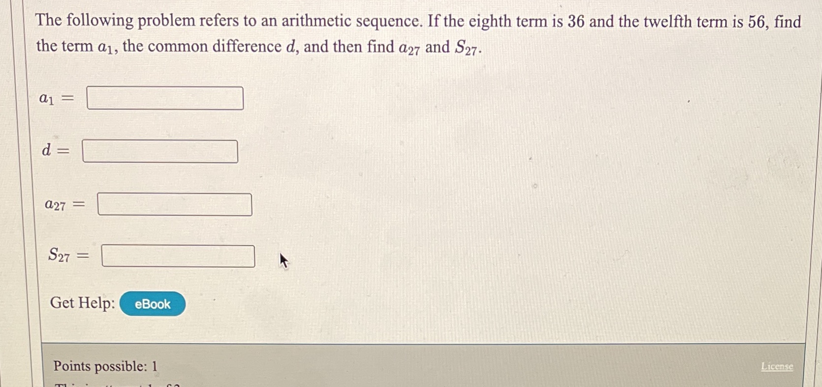 The following problem refers to an arithmetic