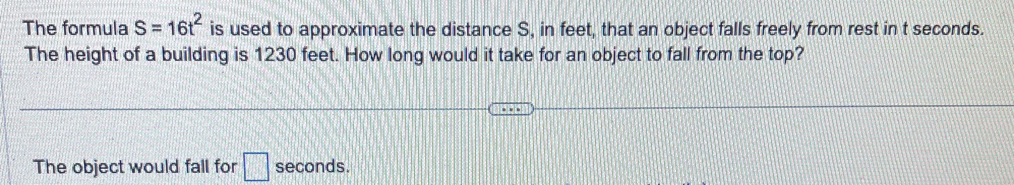 The formula S = 16t" is used to approximate the
