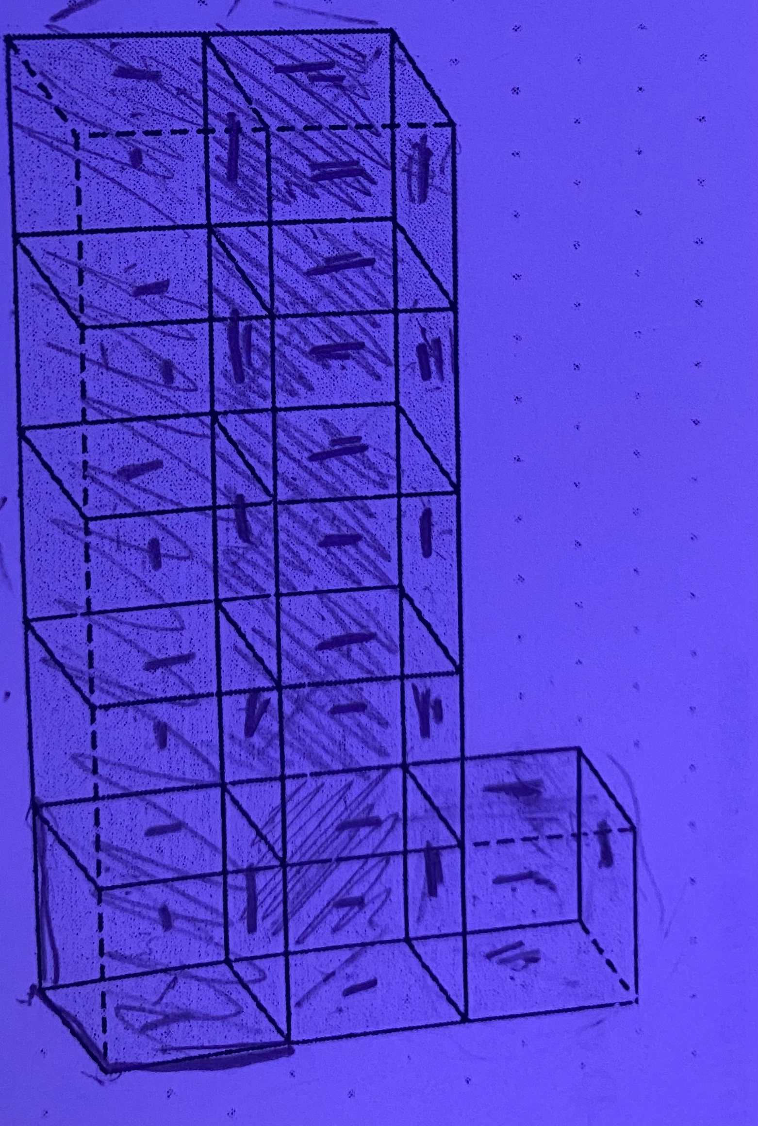 Each of the 11 identical cubes in the 3-D objects