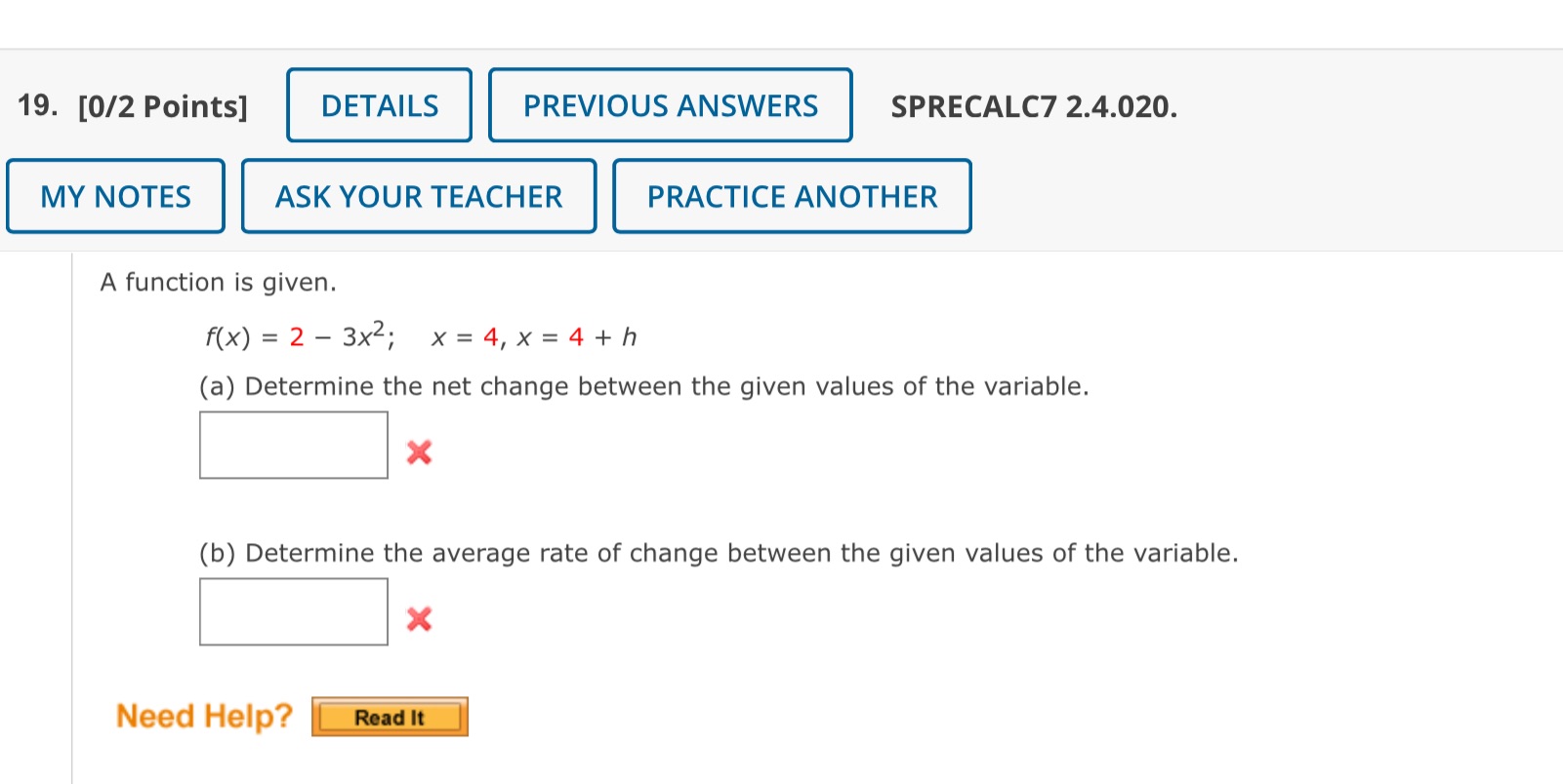 19. [012 Points] DETAILS PREVIOUS ANSWERS