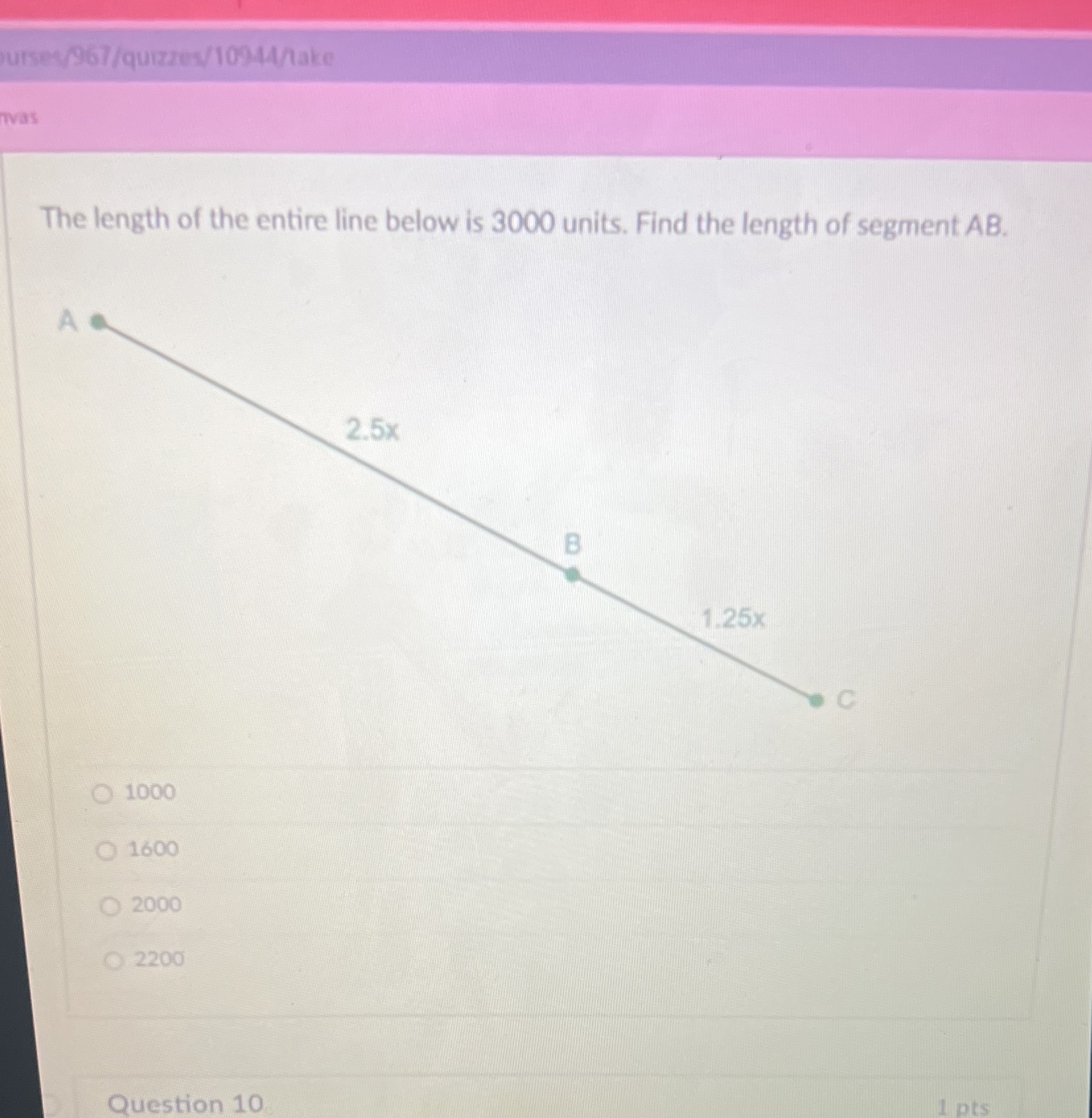 urses/967/quizzes/10944/take The length of the