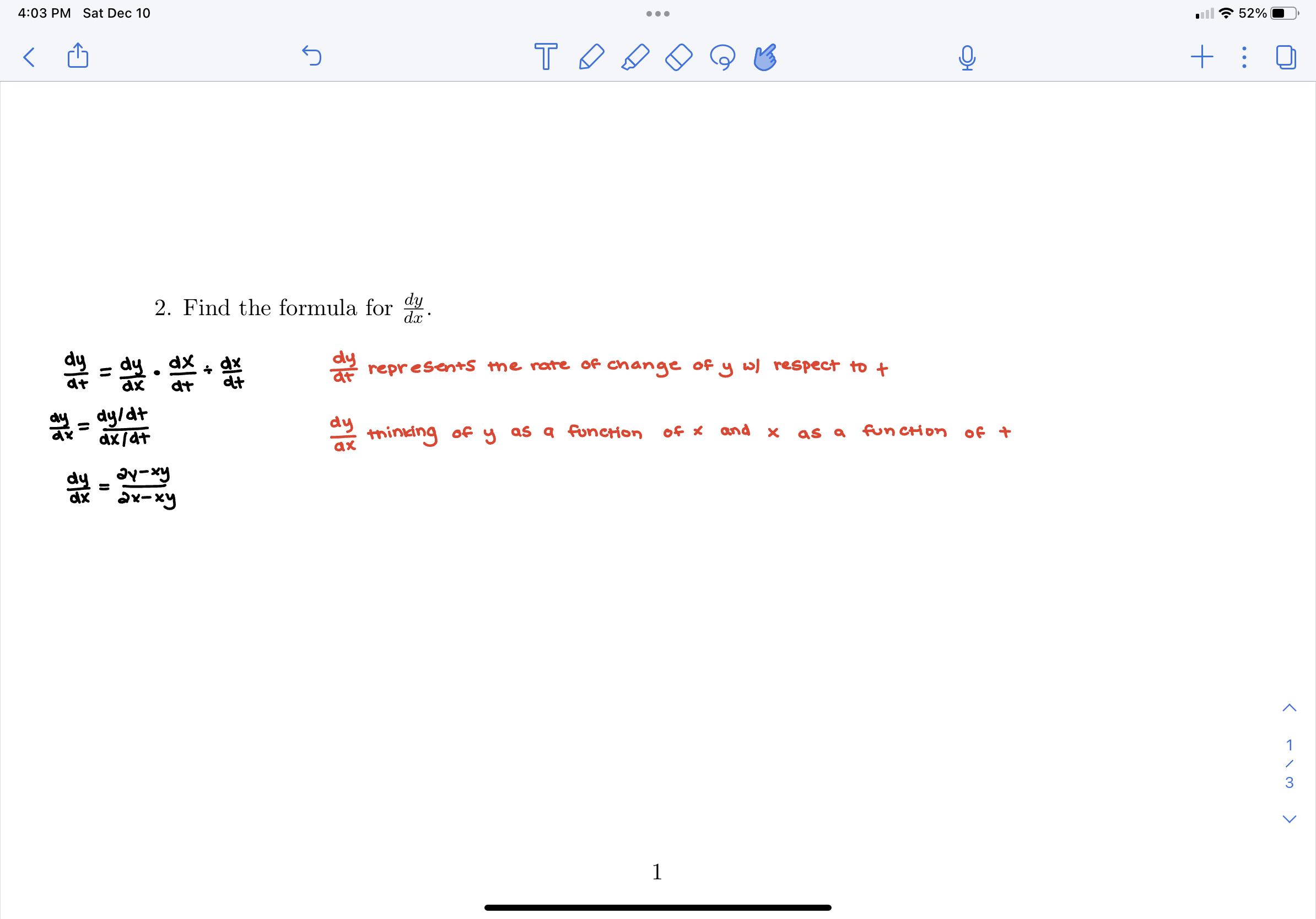4:03 PM Sat Dec 10 . . " 52% O < 5 TODO O + : 0