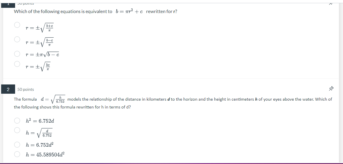 50 points Which graph shows the solution to the