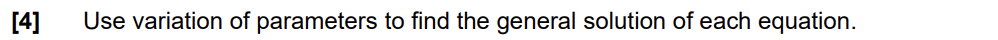 \f\f[4] Use variation of parameters to find the