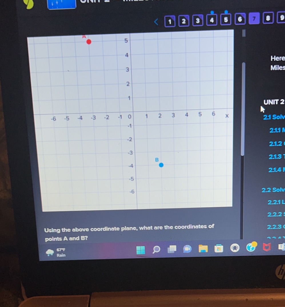 What are the coordinates of points A & B? what