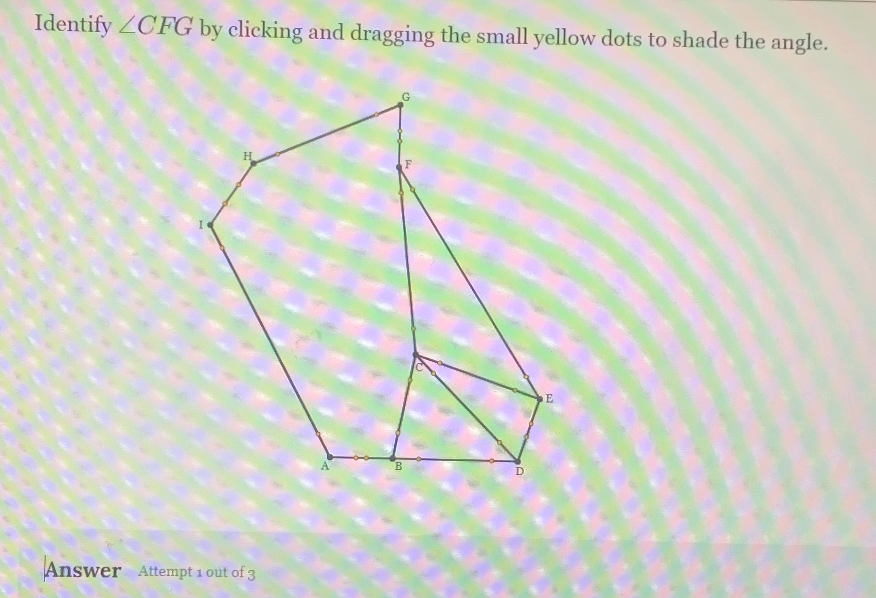 Identify CFG by clicking and dragging the small