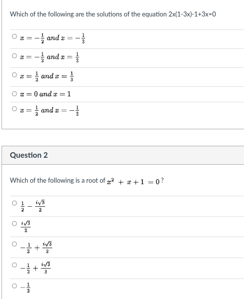 Which of the following are the solutions of the