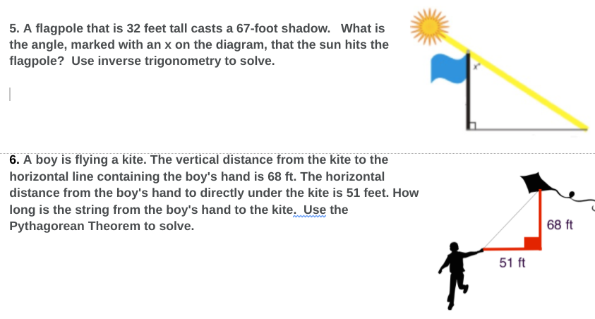 Geometry questions 5. A agpole that is 32 feet