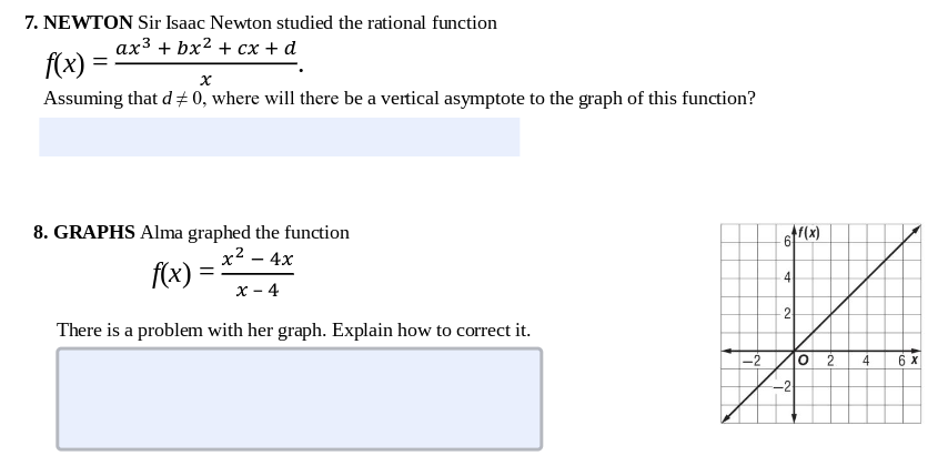 Identify the asymptotes, domain, and range of