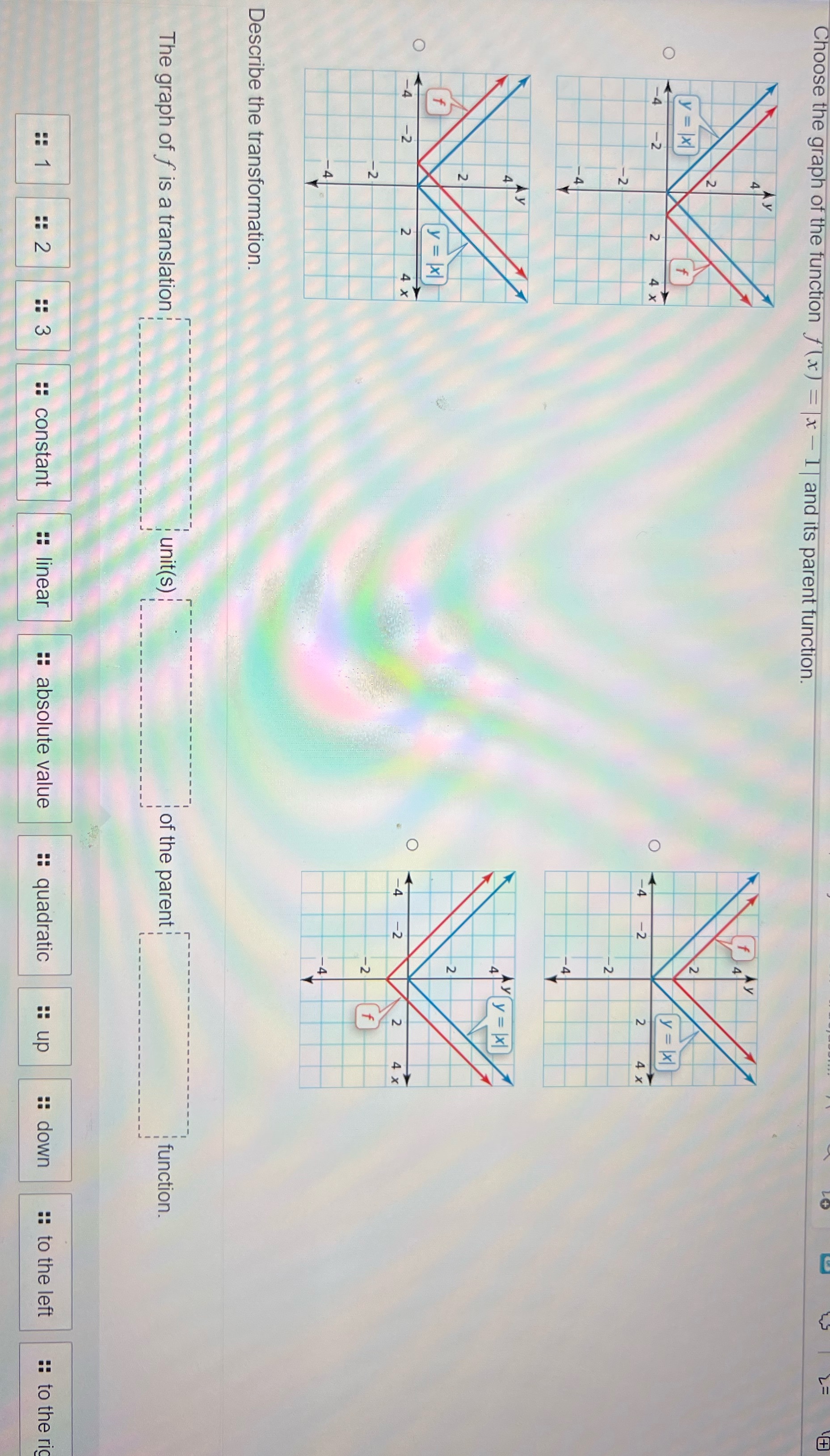 Math Choose the graph of the function f (x) =x -
