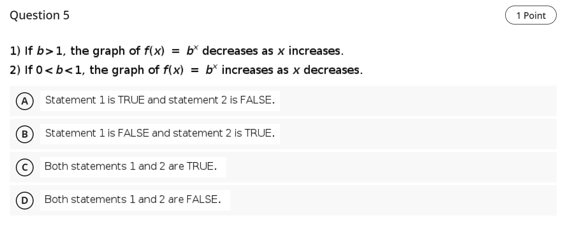 1) If 1): 1. the graph of f(x) = 1:" decreases as