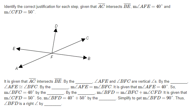 Number 1. It is given that AC intersects BE. By