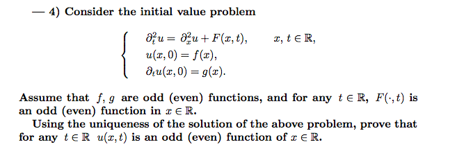 - 4) Consider the initial value problem Ou =