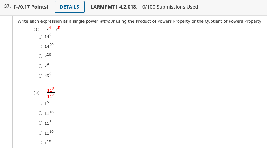 36. [-/0.17 Points] DETAILS LARMPMT1 6.2.028.