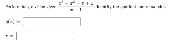 \fFind the quotient and remainder using synthetic