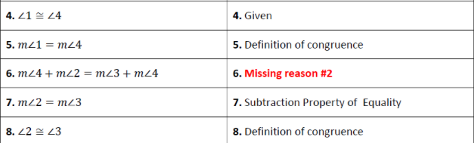 4. 21 ~ 24 4. Given 5. mz1 = m24 5. Definition of