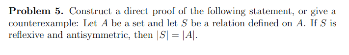Problem 5. Construct a direct proof of the