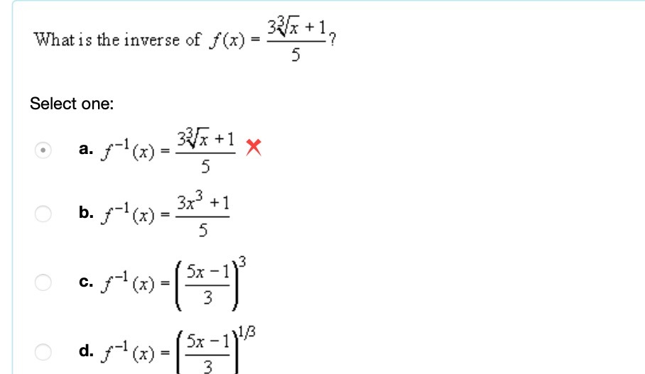 What is the inverse of f (x) = 30/x + 1, 5 Select