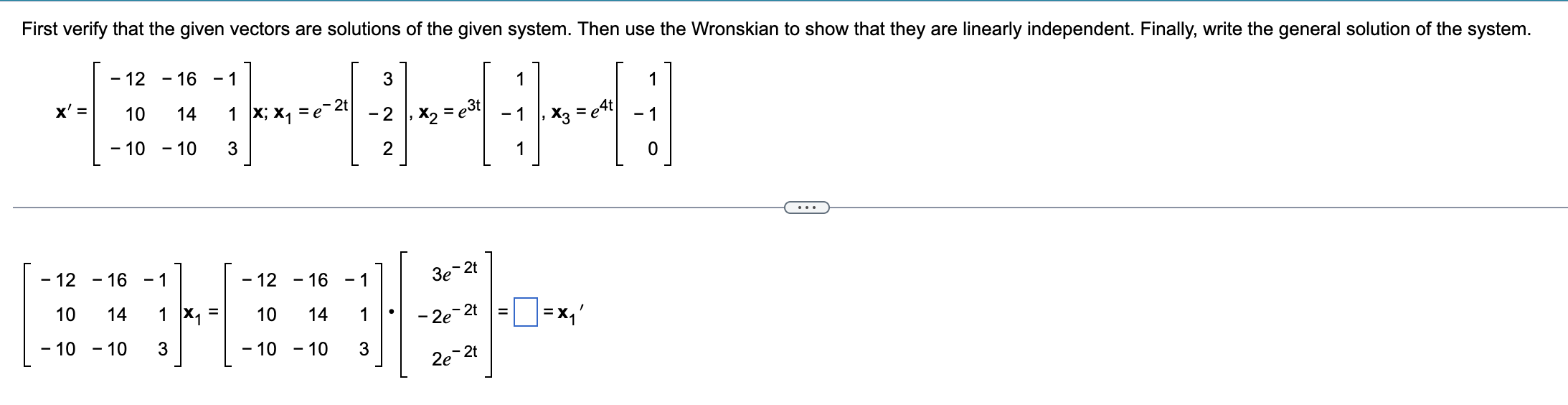 Transform the given differential equation or