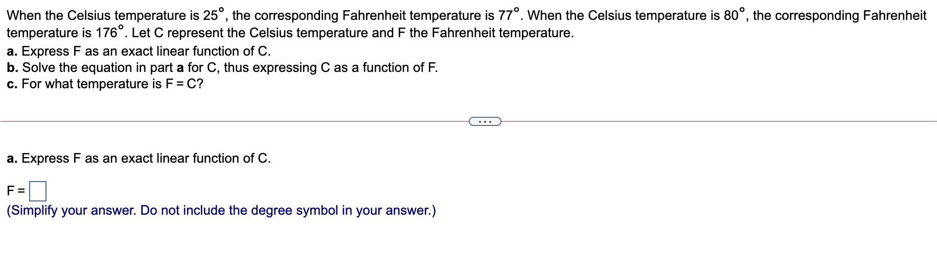 When the Celsius temperature is 25, the