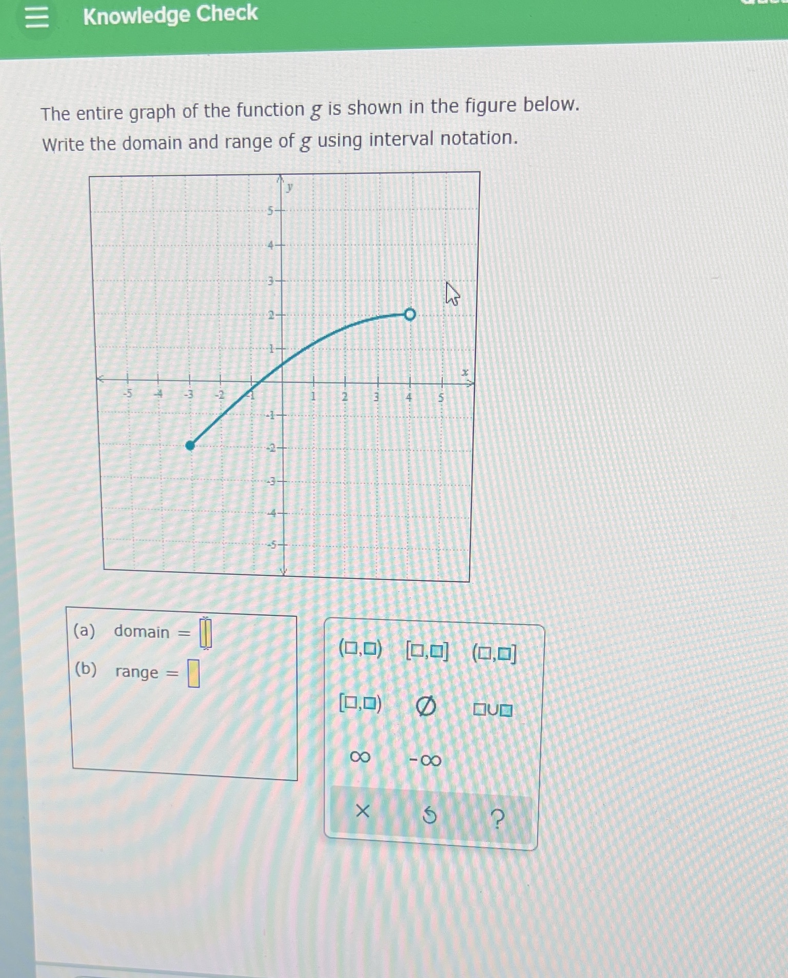 Ty 1 kc E Knowledge Check The entire graph of the
