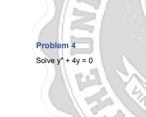 Differential Equation Solve the following