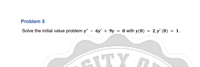 Differential Equation Solve the following